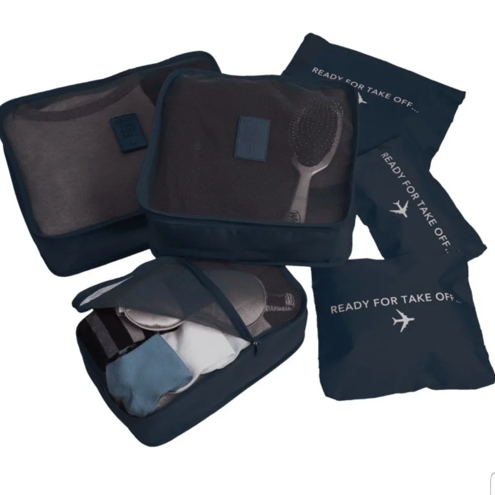 TWO- 6-Piece Luggage Packing Cubes & Laundry Pouches